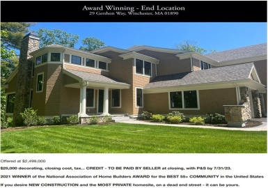 29 Gershon Way, Winchester, Massachusetts 01890, 3 Bedrooms Bedrooms, 10 Rooms Rooms,3.5 BathroomsBathrooms,Residential,For Sale,Winning Farm Of Winchester,Gershon Way,73099237